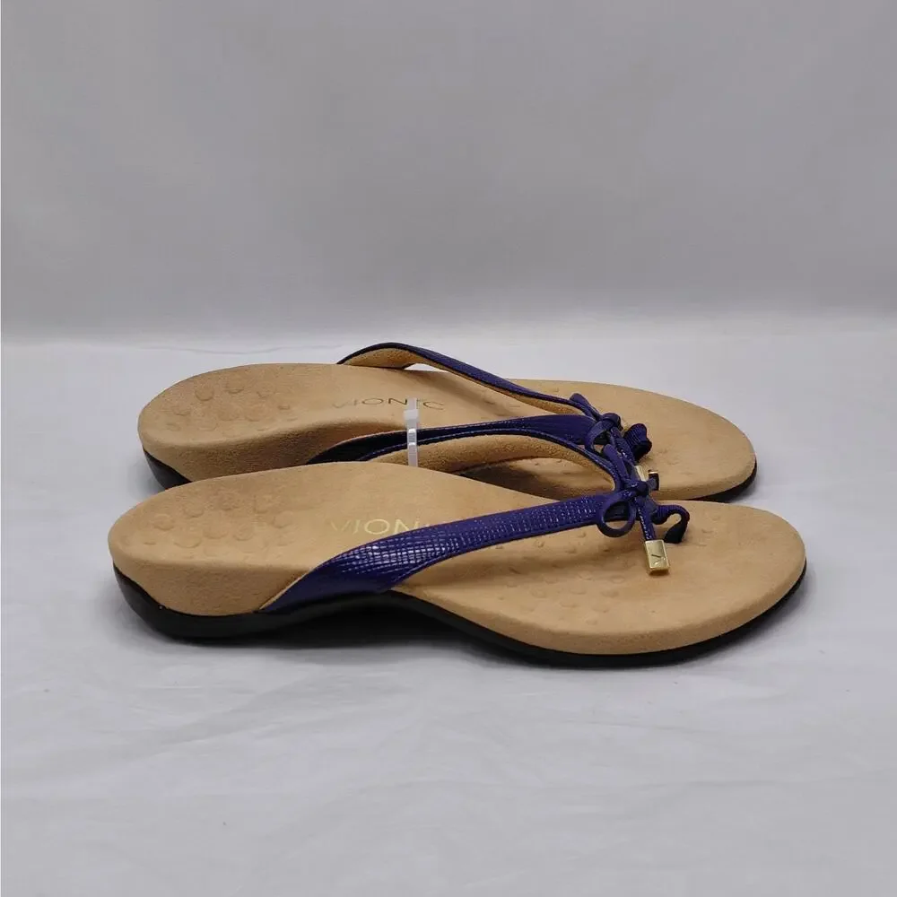 Vionic Womens Flip Flop Thong Sandals Sz 6 Purple Comfort Summer Vacation Shoes